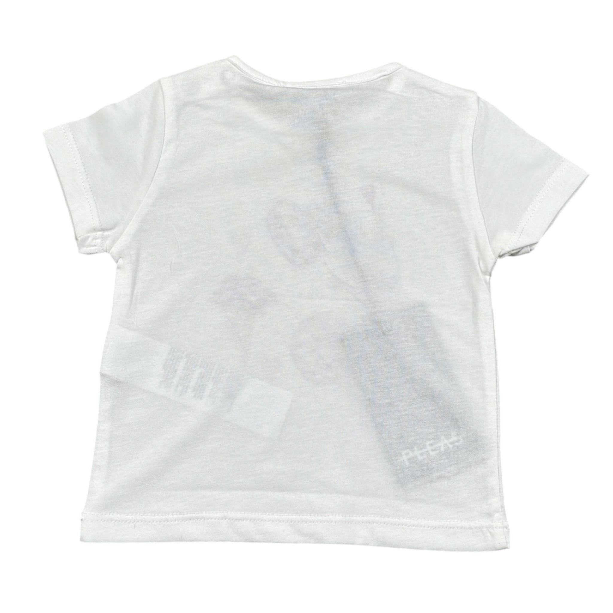 Please T-Shirt Girocollo tinta unita con Stampa Bianco per Neonata MBB3030G27 BIANCO PLEASE 