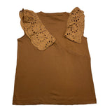 Mariuccia – Schlichtes, braunes Tanktop mit Rüschen für Mädchen