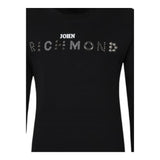 JOHN RICHMOND shirt girocollo tinta unita con applicazioni Nero per Bambina RBA24085TS NERO JOHN RICHMOND 