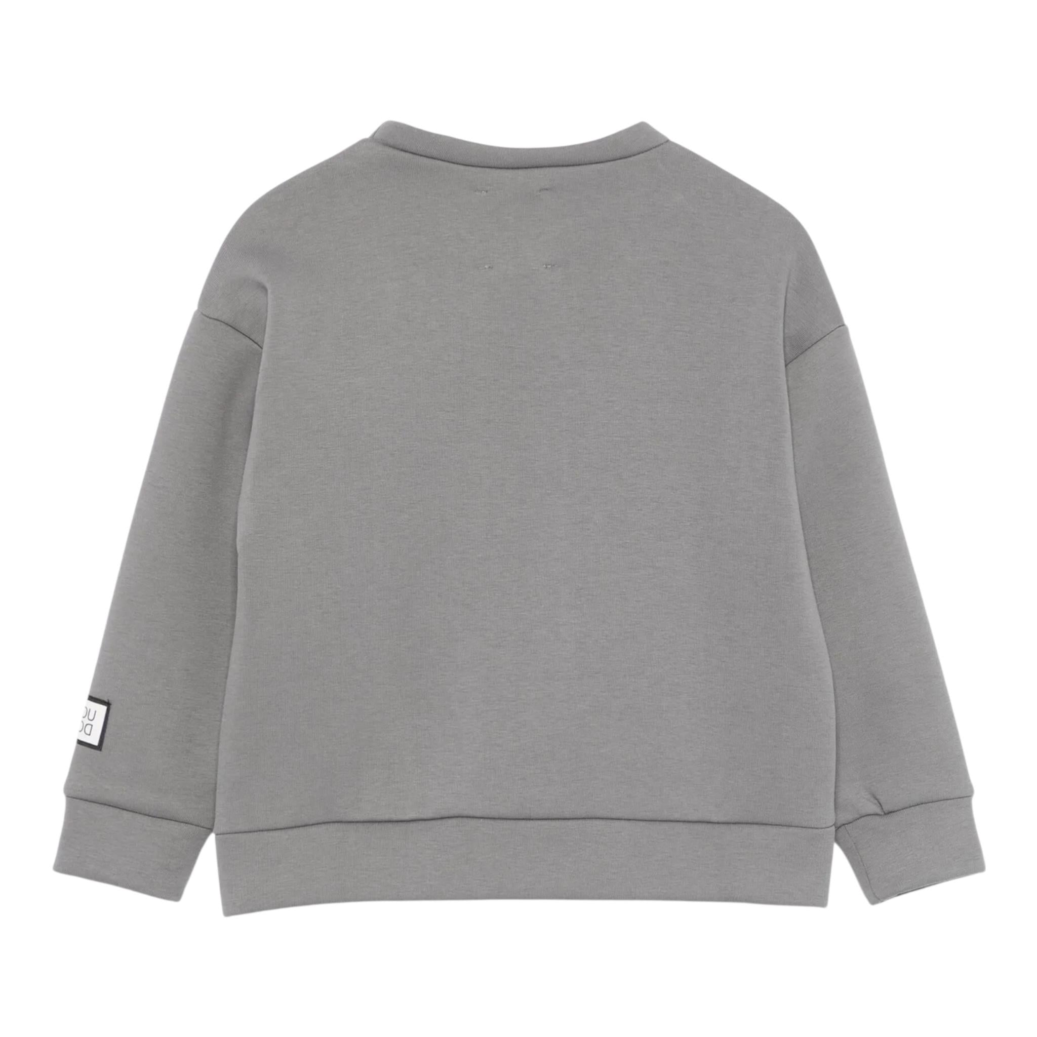 DOU DOU felpa girocollo tinta unita con logo Grigio per Bambino DV4P70 GRIGIO DOU DOU 