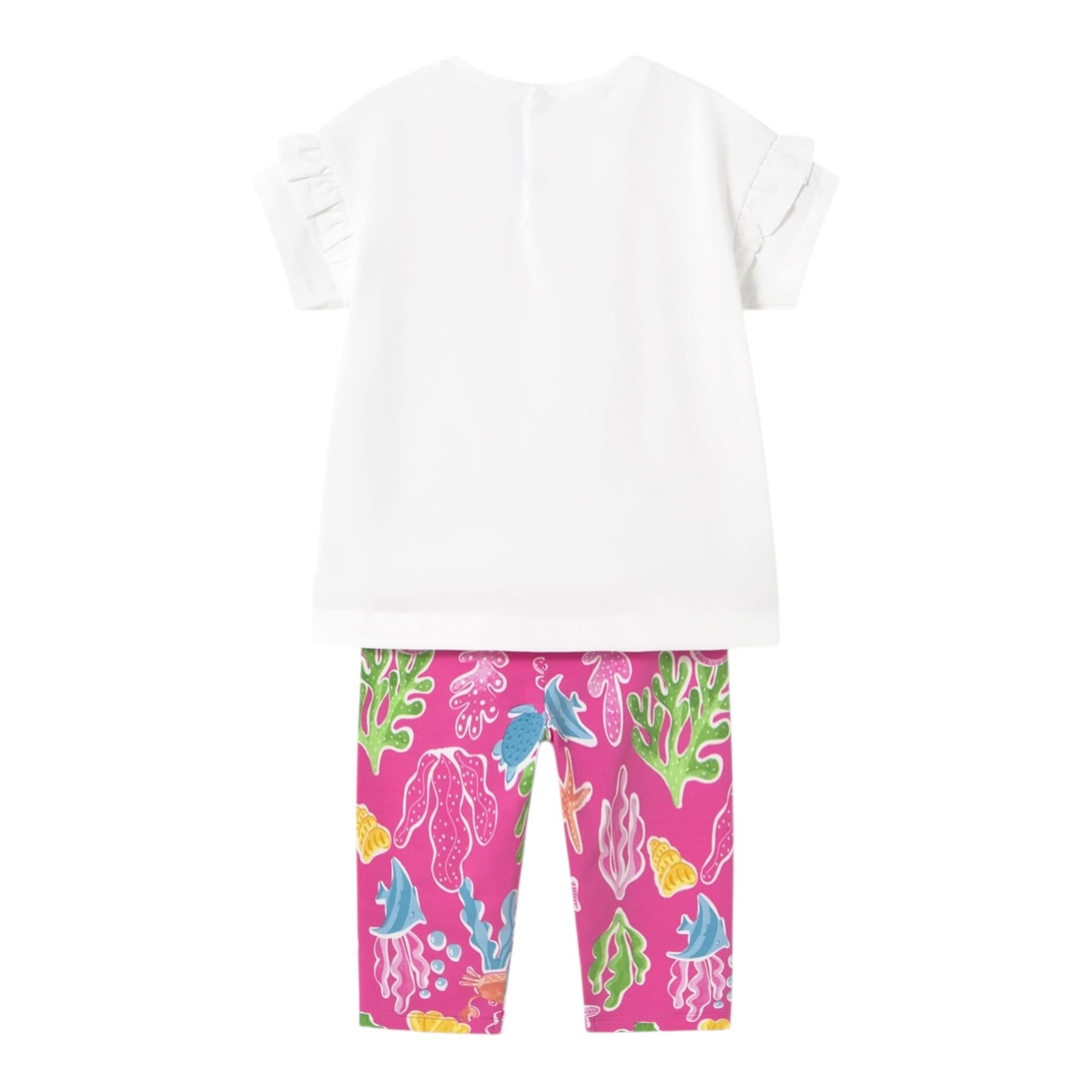 Mayoral Completo 2 Pezzi T-Shirt-Leggins per Neonata 1739X BIANCO/FUXIA MAYORAL 