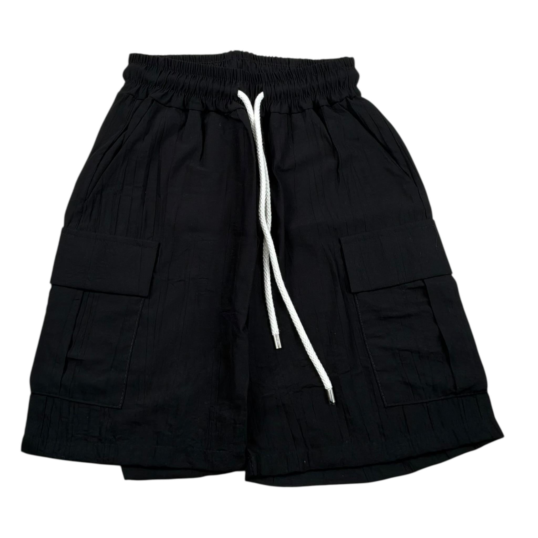 Never Too Bermuda tinta unita con Elastico In Vita Nero per Bambino NT2323R NERO NEVER TOO 