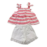 Barcellino Completo 2 Pezzi Tp-Short Bicolore  per Neonata 9674 BIANCO/ROSA BARCELLINO 