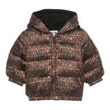 MOSCHINO giubbino tinta unita con cappuccio stampe logo Marrone per Bambino MUS02O MARRONE MOSCHINO 