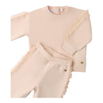 SARABANDA completo 2 pezzi felpa-pantalone tinta unita Beige per Bambina A335 BEIGE SARABANDA 