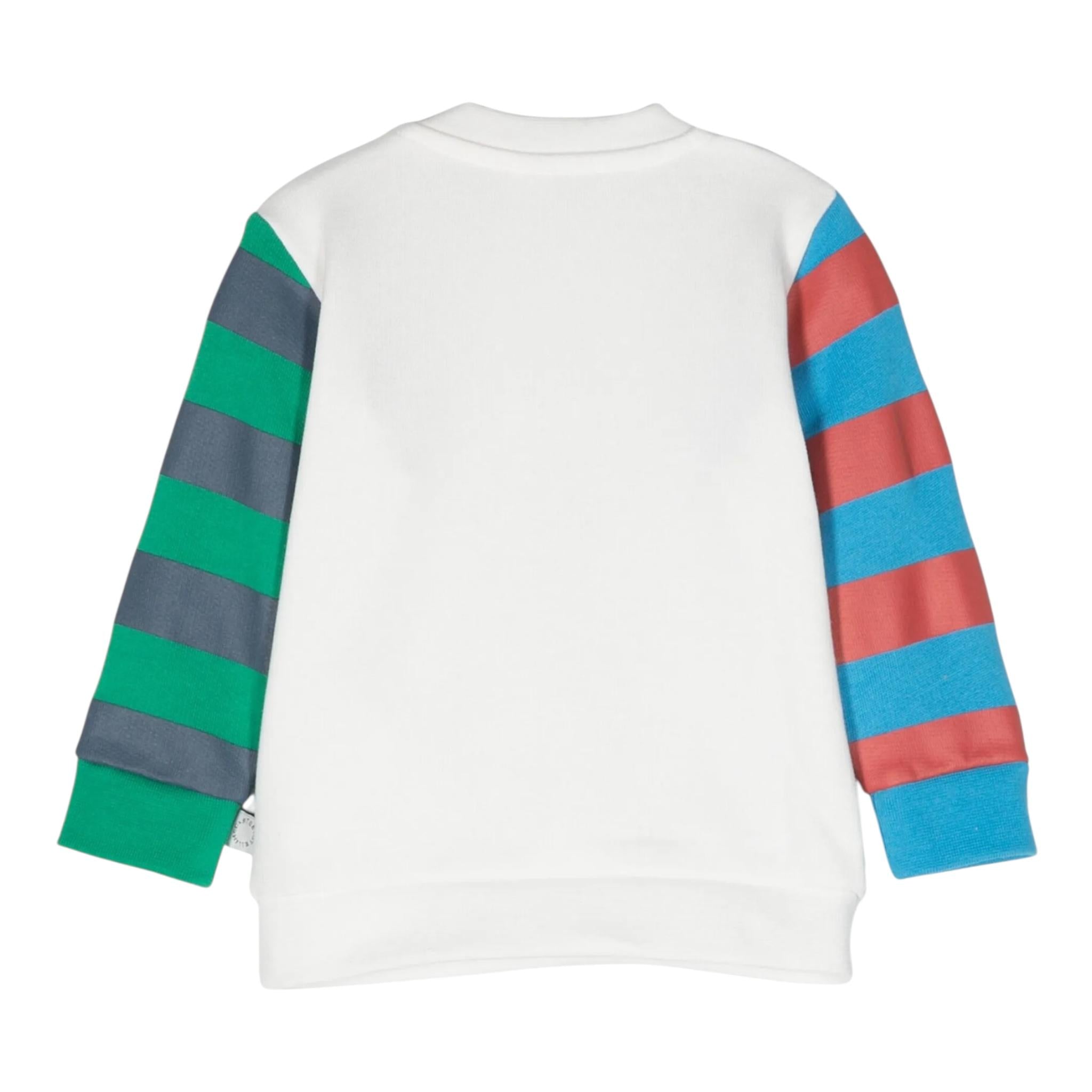 STELLA McCARTNEY felpa chiusa girocollo tinta unita con maniche in contrasto Bianco per Neonato TT4600 BIANCO STELLA McCARTNEY 