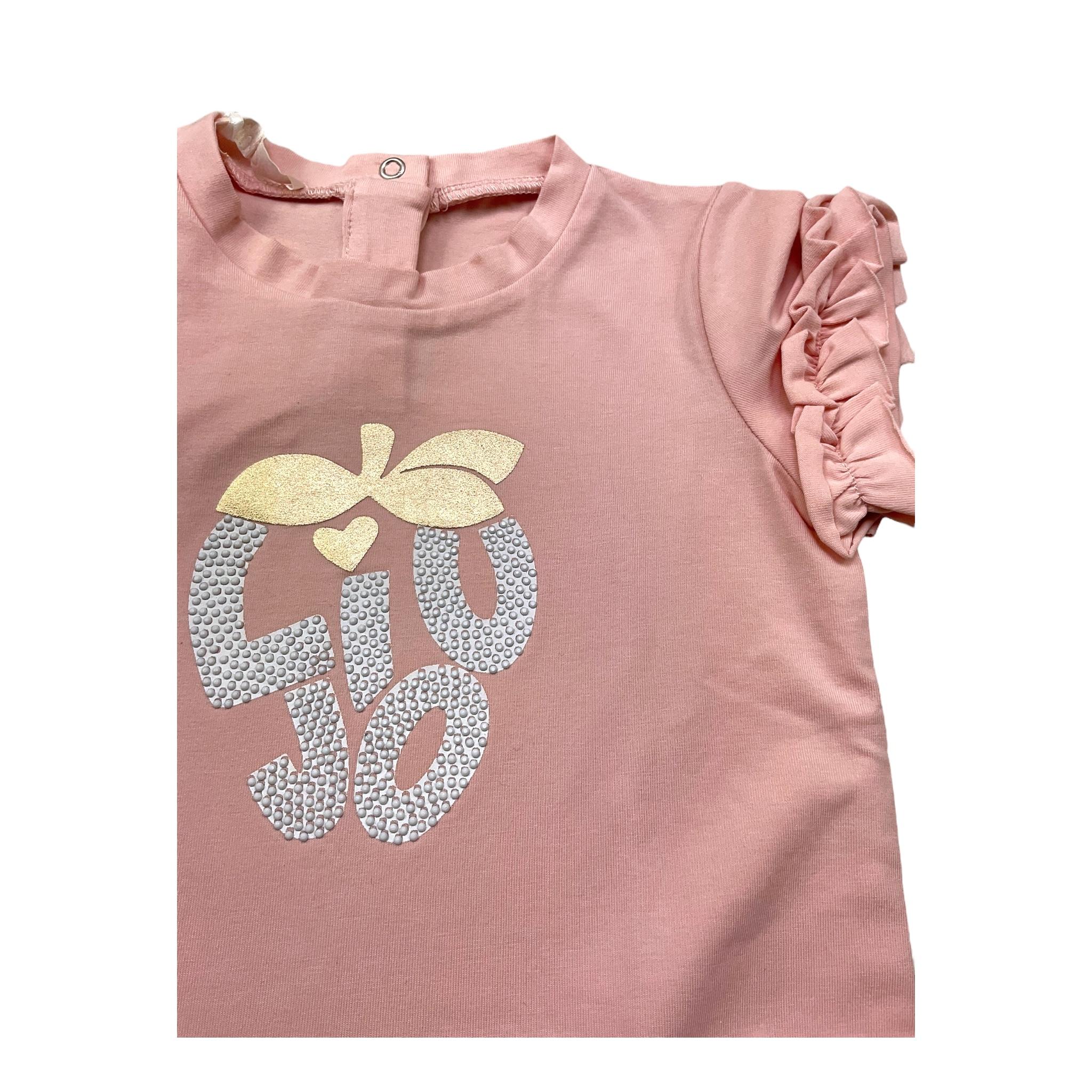 Liu Jo Abito Mezza Manica Tinta Unita con Stampa per Neonata KA3163 ROSA LIU JO 