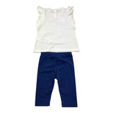 Liu Jo Completo 2 Pezzi Bicolore T-Shirt-Leggins per Neonata HA5035 BIANCO/BLU LIU JO 