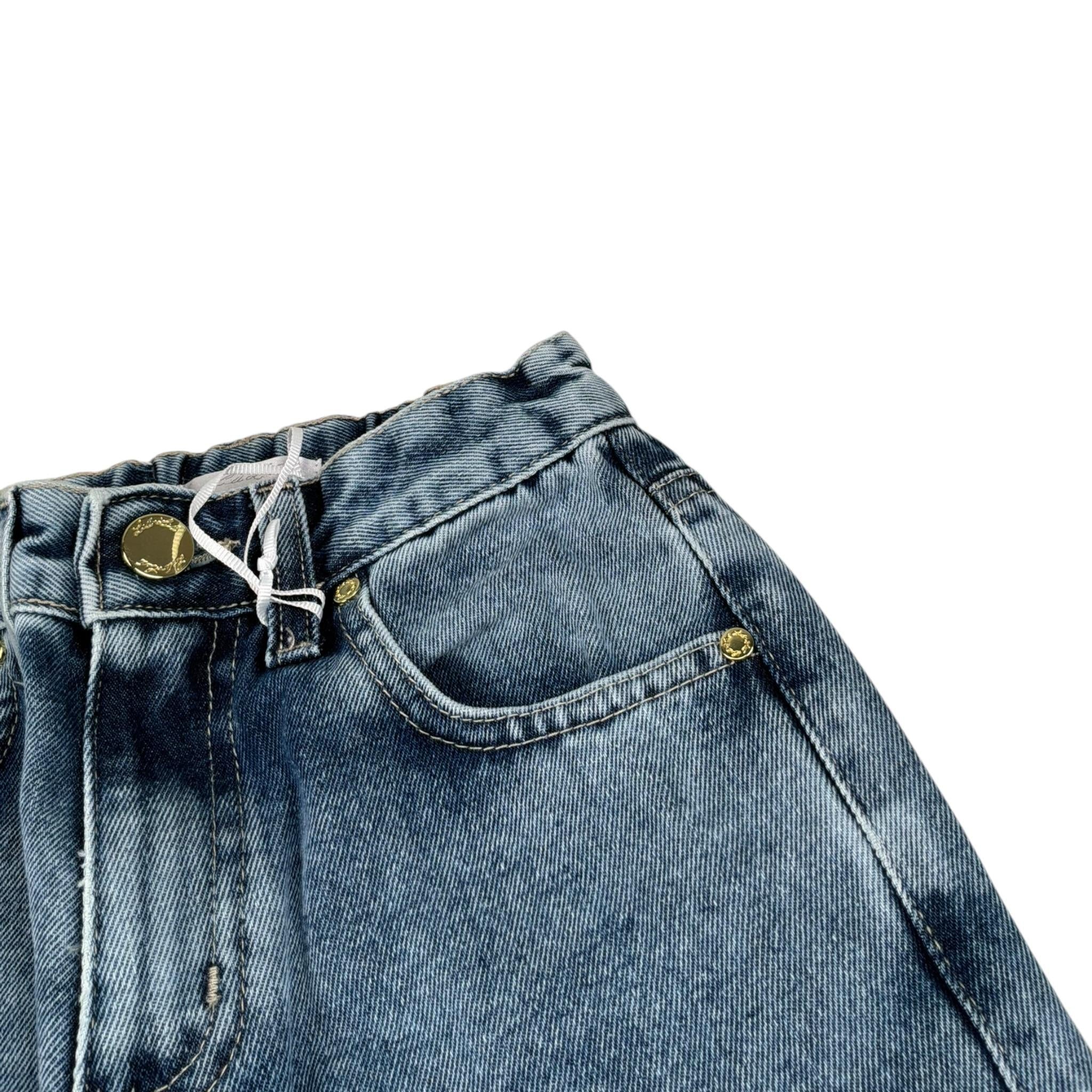 Lu Lu By Miss Grant Jeans tinta unita Modello A Palazzo Azzurro per Bambina LL3118 AZZURRO LU LU BY MISS GRANT 