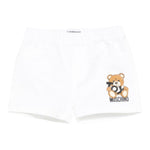 Moschino Bermuda tinta unita con Logo Bianco per Bambino MUQ018JXXXX BIANCO MOSCHINO 