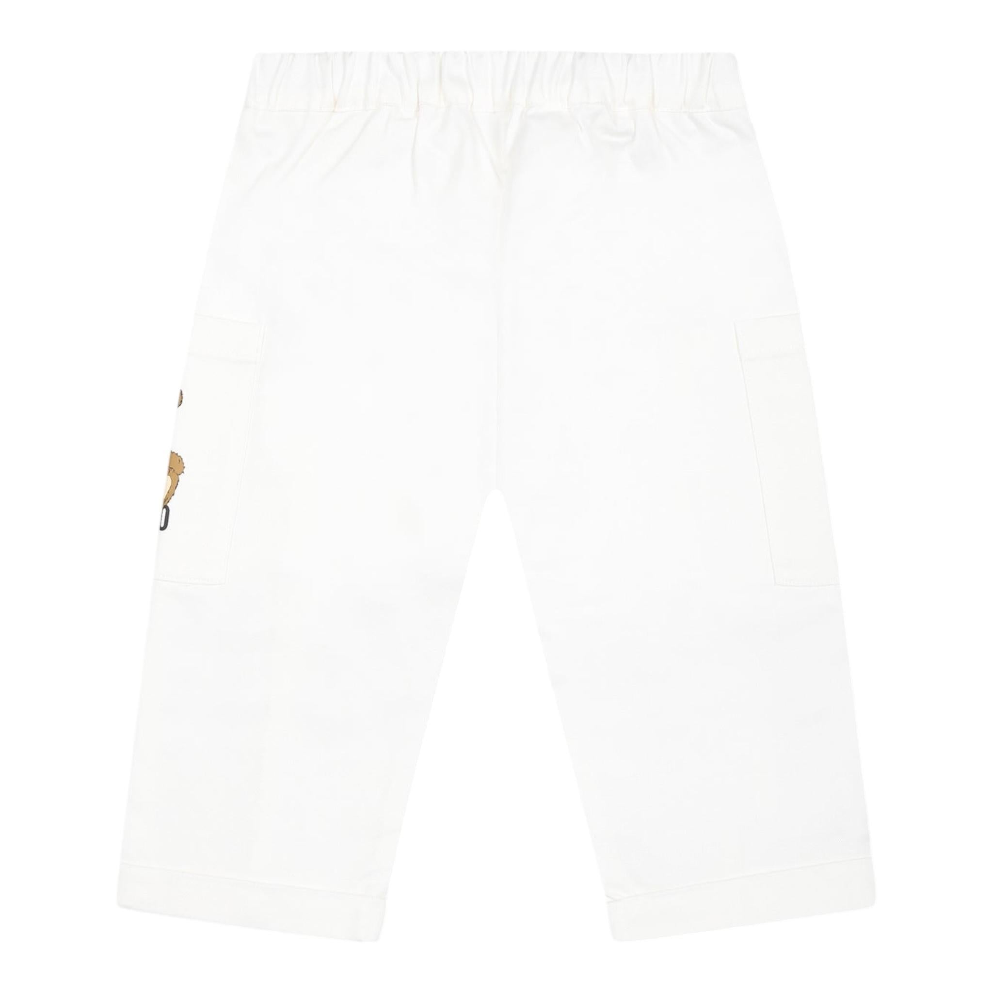 Moschino Pantalone Tinta Unita con Elastico In Vita per Bambino MUP05CX BIANCO MOSCHINO 