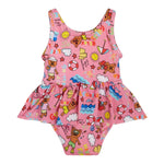 Guess Costume Intero Tinta Unita Stampe per Neonata A3GZ02MP004 ROSA GUESS 