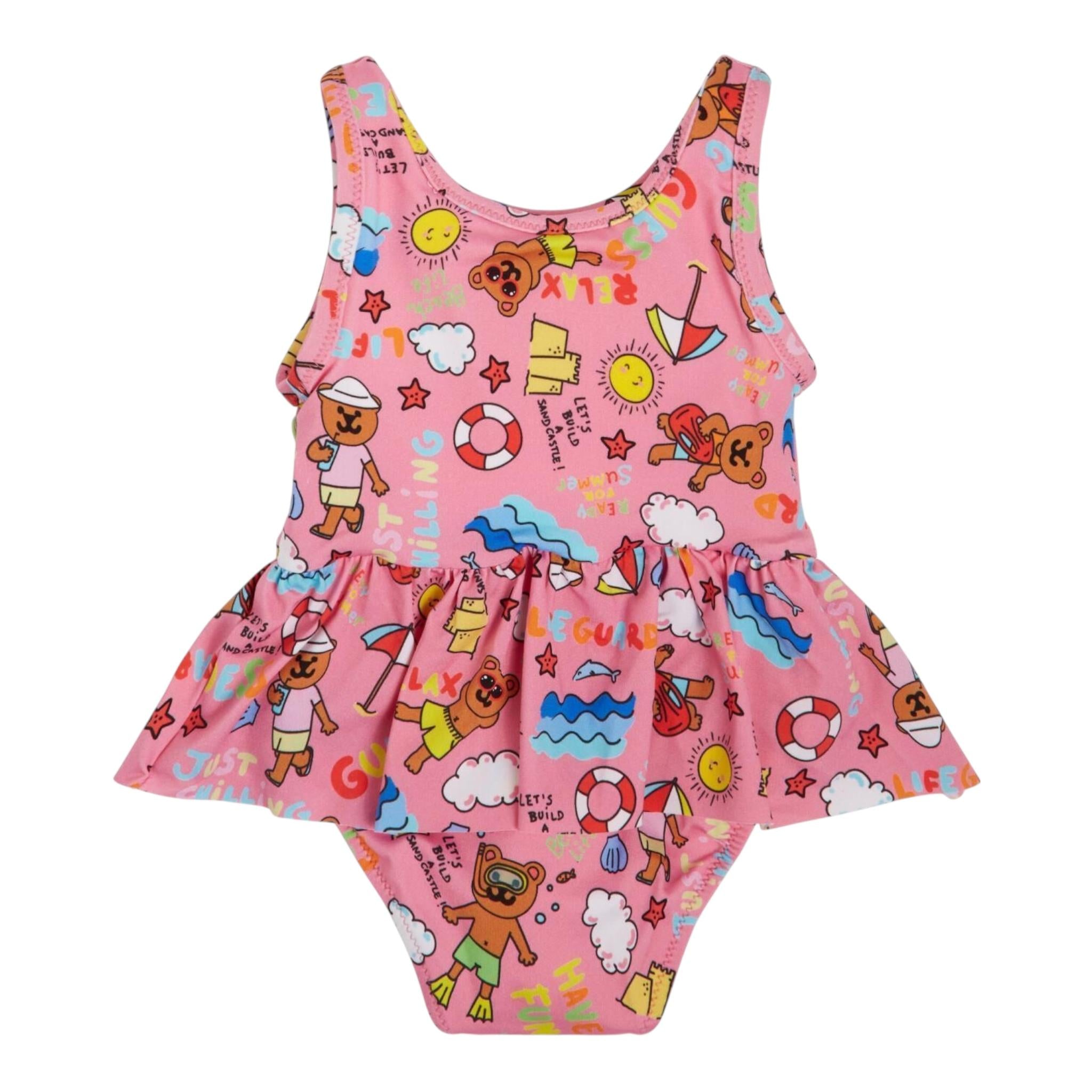 Guess Costume Intero Tinta Unita Stampe per Neonata A3GZ02MP004 ROSA GUESS 