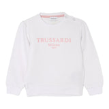 Trussardi Felpa Chiusa Girocollo Tinta Unita con Logo per Neonata TIP25008FE BIANCO TRUSSARDI 