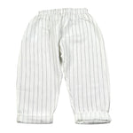 Petit Indi Pantalone Tinta Unita con Fantasia A Righe per Neonato SS25BK8225X BIANCO PETIT INDI 