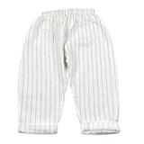 Petit Indi Pantalone Tinta Unita con Fantasia A Righe per Neonato SS25BK8225X BIANCO PETIT INDI 