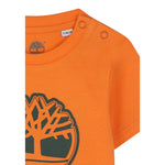 Timberland T-Shirt Girocollo Tinta Unita con Stampa per Neonato T60506NX ARANCIONE TIMBERLAND 