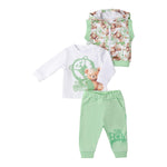 Mini Banda Completo 3 Pezzi Felpa-Shirt-Pantalone per Neonato 3B640 VERDE MINI BANDA 