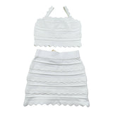 Elisabetta Franchi Completo 2 Pezzi Gonna Tinta Unita con Ricami-Top per Bambina EFCM015X BIANCO ELISABETTA FRANCHI 