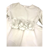 ALLEGRA  abito manica 3/4 tinta unita con fiocco Bianco per Neonata A1399A BIANCO ALLEGRA 