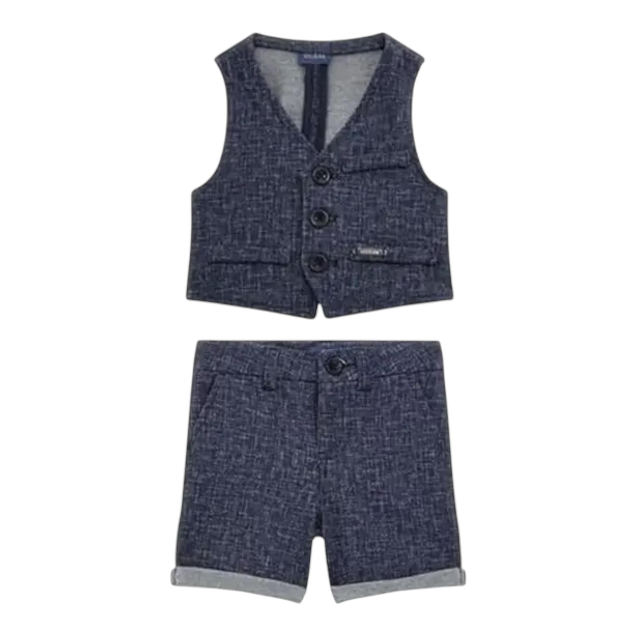 Guess Completo 2 Pezzi Gilet-Bermuda Tinta Unita per Bambino I4RG24KC3H0J BLU GUESS 