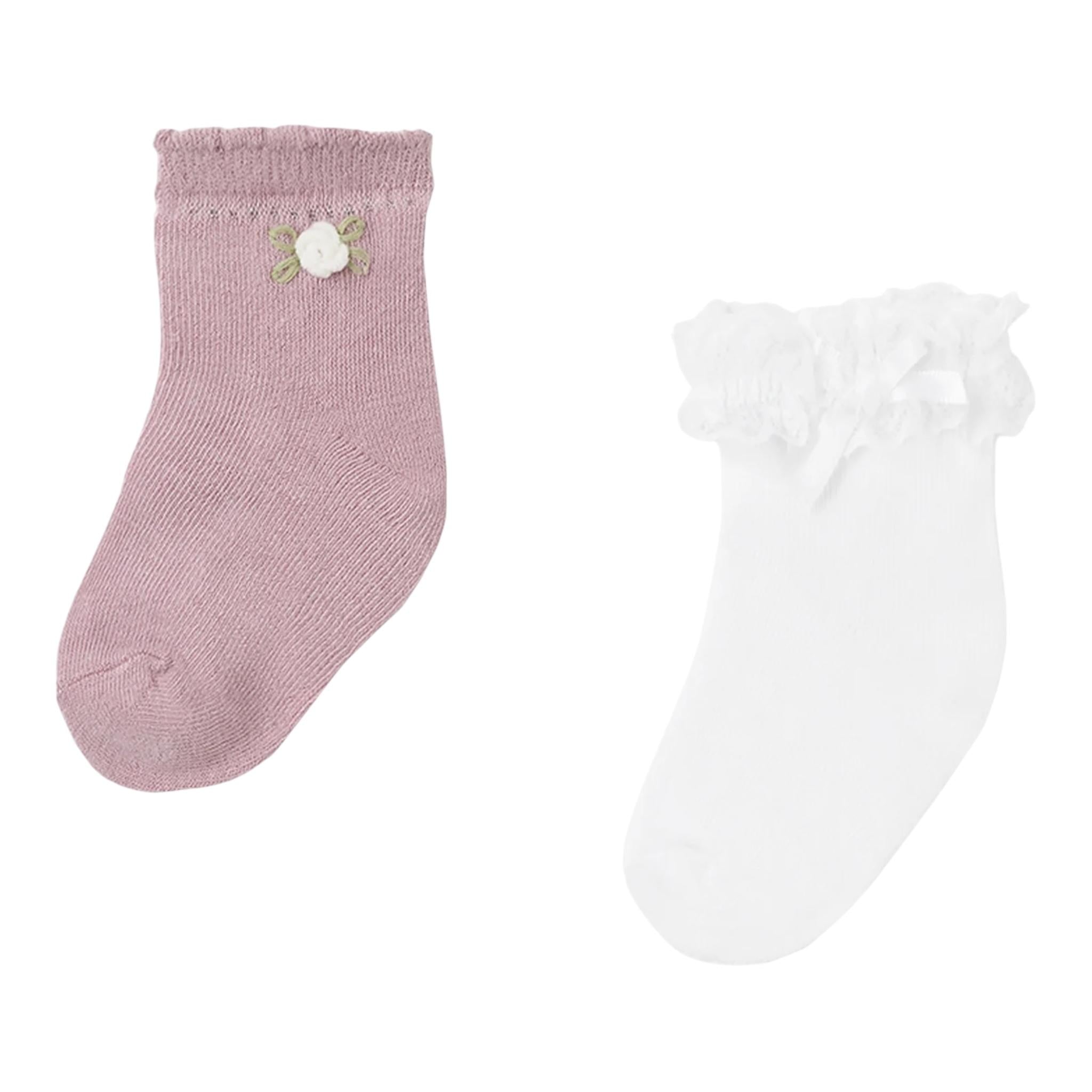 MAYORAL set calzini bicolore Bianco/rosa per Neonata 10655 BIANCO/ROSA MAYORAL 