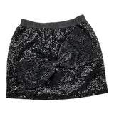 Balmain Gonna Tinta Unita Paillettato Nero Per Bambina