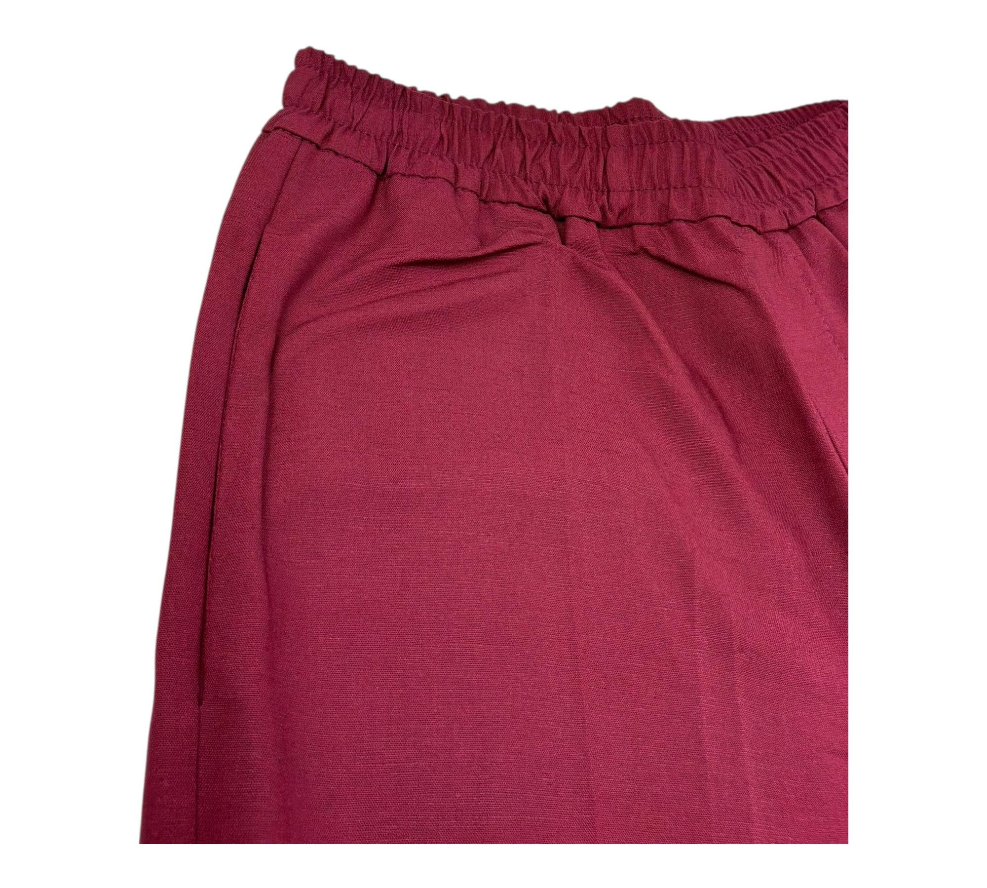 Paolo Pecora Pantalone Tinta Unita con Elastico In Vita per Bambino PP4303 BORDEAUX PAOLO PECORA 