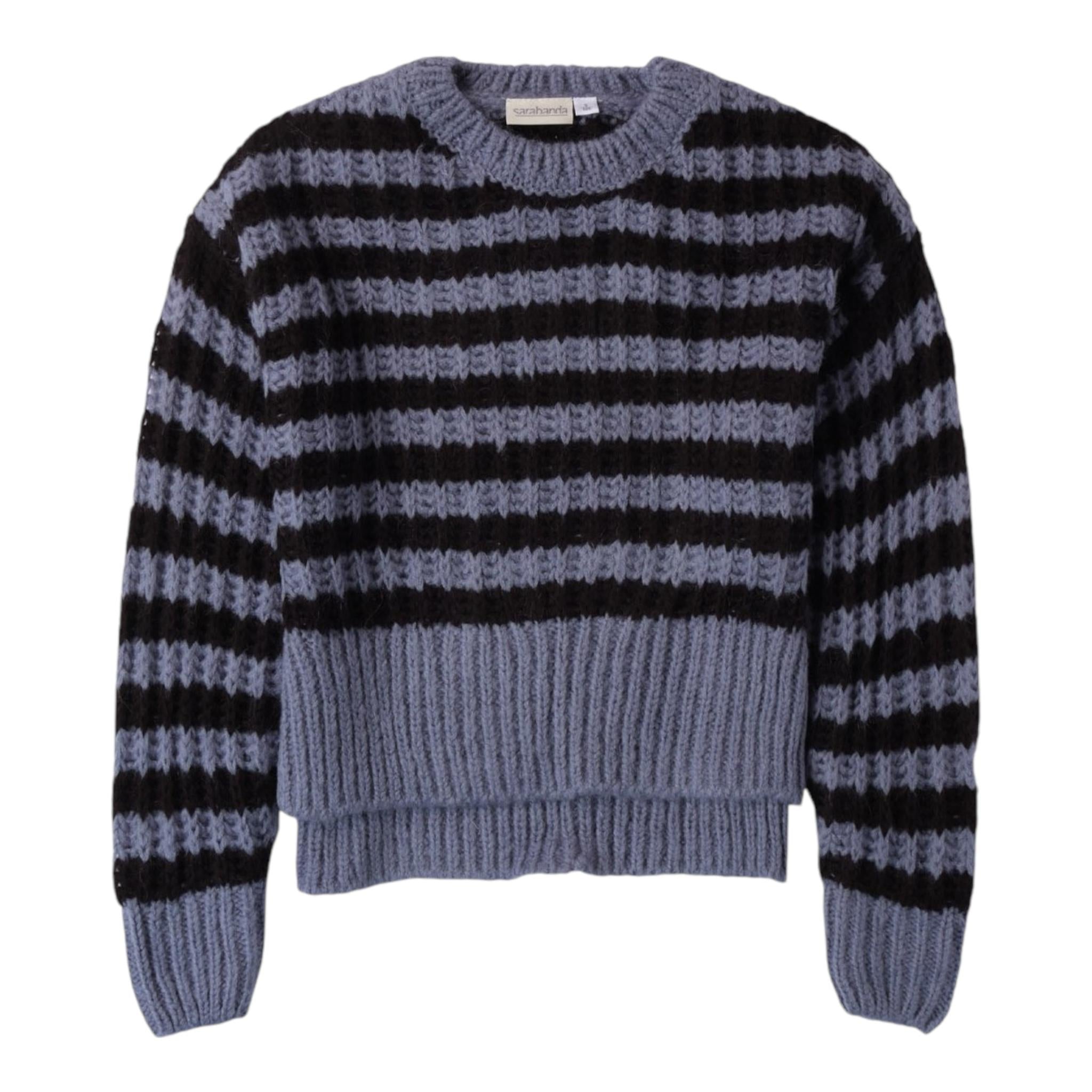 SARABANDA maglia girocollo bicolore fantasia a righe Blu/nero per Bambina A774 BLU/NERO SARABANDA 