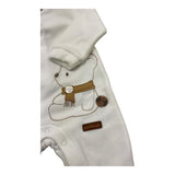 MINI BANDA tutina manica lunga tinta unita in ciniglia Bianco per Neonato 3A646 BIANCO MINI BANDA 