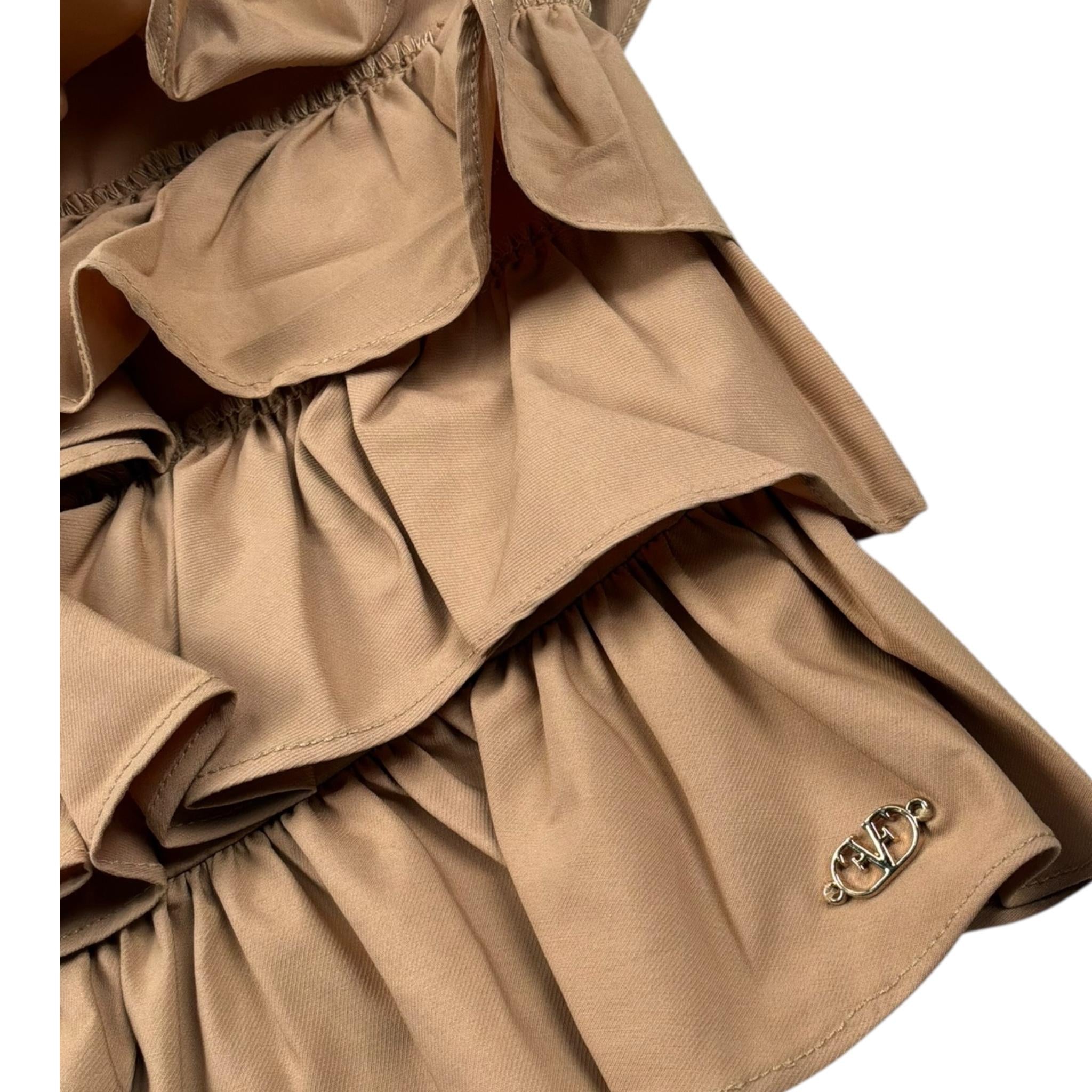 Fun & Fun Top Tinta Unita con Balze per Bambina FNJTP17097 BEIGE FUN & FUN 