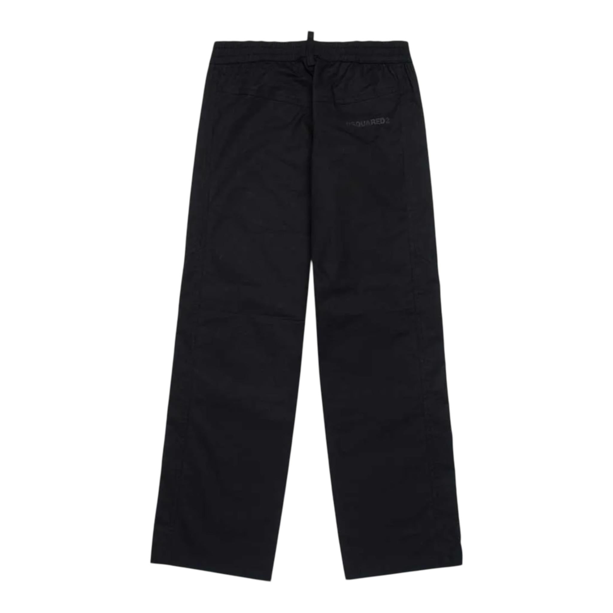 Dsquared2 Pantalone Tinta Unita con Elastic In Vita per Bambino DQ2794 NERO DSQUARED2 