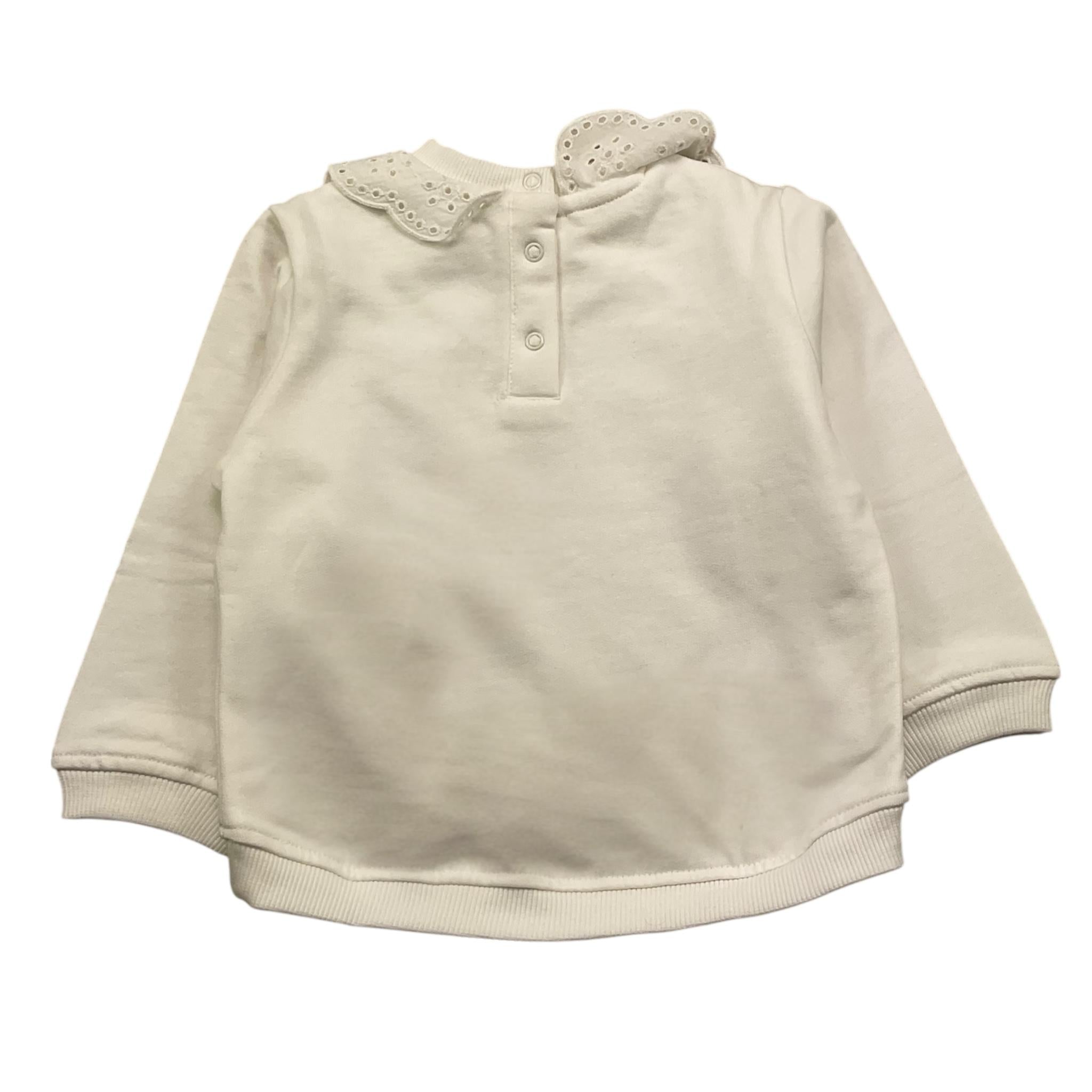 LOSAN felpa chiusa girocollo tinta unita Bianco per Neonata LBGA0202 BIANCO LOSAN 