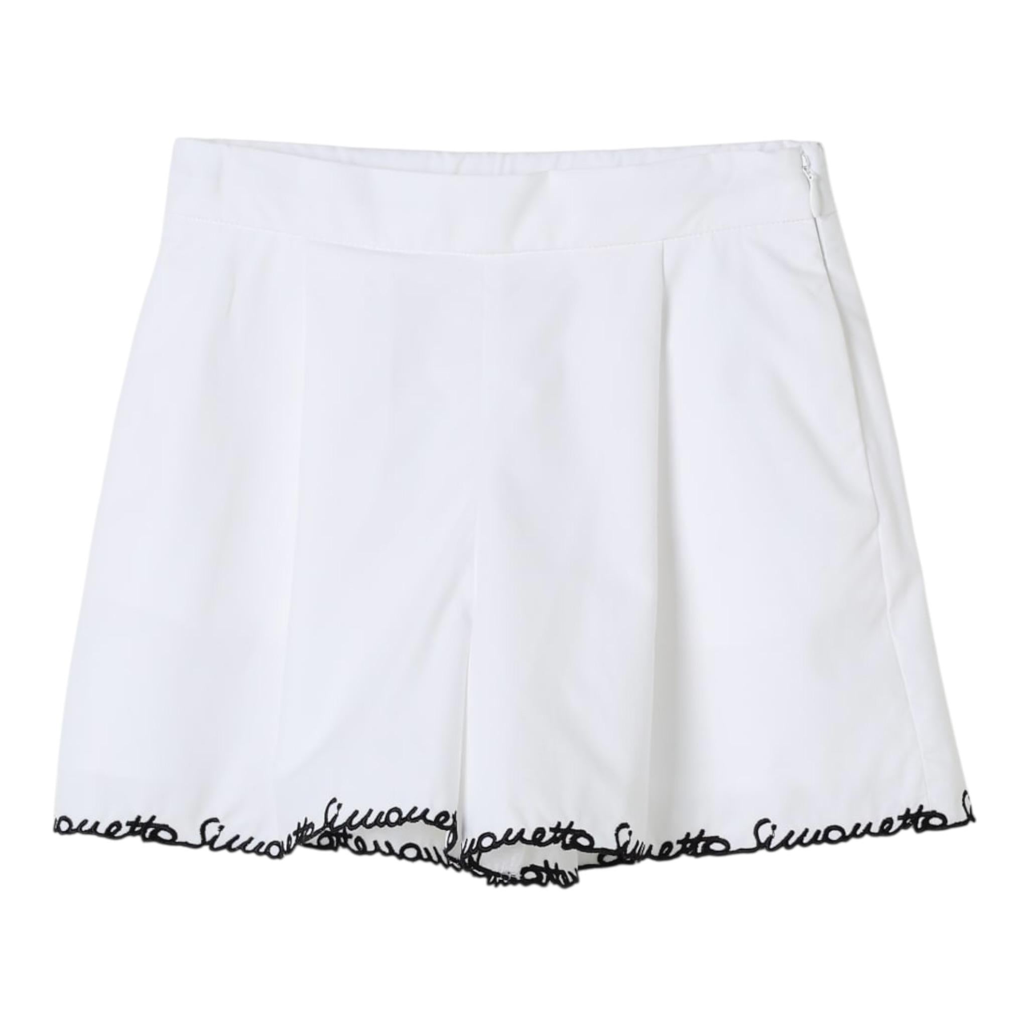 Simonetta Short Tinta Unita con Girovita Regolabile per Bambina SW6A09 BIANCO SIMONETTA 