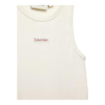 Calvin Klein Canotta Tinta Unita Giromanica con Stampa per Bambina IG0IG02871X PANNA CALVIN KLEIN 