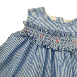 Malvi & Co Abito Giromanica Fantasia A Righe  per Neonata S25N135VEG AZZURRO MALVI & CO 