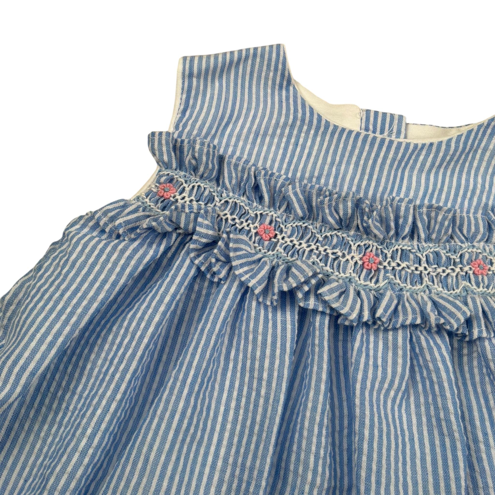 Malvi & Co Abito Giromanica Fantasia A Righe  per Neonata S25N135VEG AZZURRO MALVI & CO 