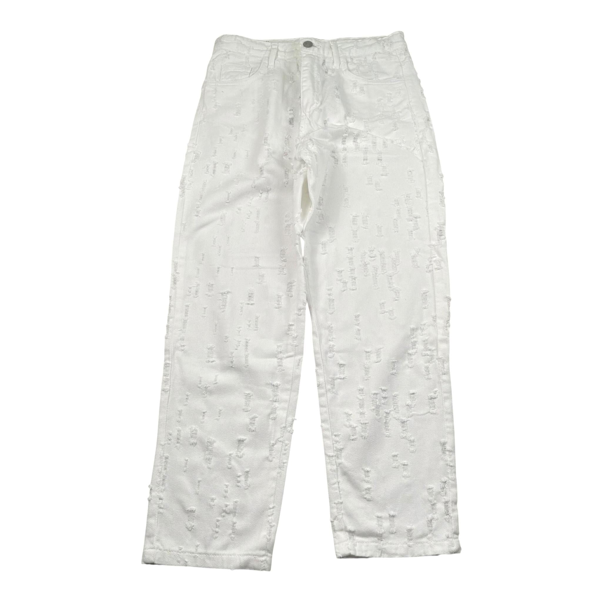 Never Too Pantalone tinta unita con Strappi Bianco per Bambino NT2306R BIANCO NEVER TOO 