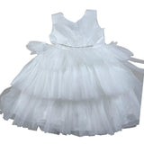 Bella Brilli Abito Cerimonia Tinta Unita con Tulle per Bambina 22 BIANCO BELLA BRILLI 