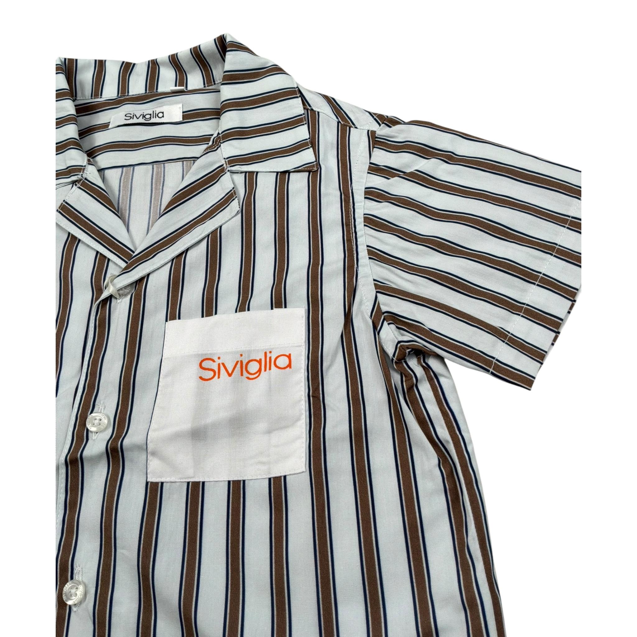 Siviglia Camicia Mezza Manica Fantaisa A Righe per Neonato SVNSH17273 BIANCO SIVIGLIA 