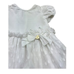 Le Bebe Abito Mezza Manica Tinta Unita con Tulle per Neonata LBG0576 BIANCO LE BEBE 