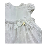 Le Bebe Abito Mezza Manica Tinta Unita con Tulle per Neonata LBG0576 BIANCO LE BEBE 