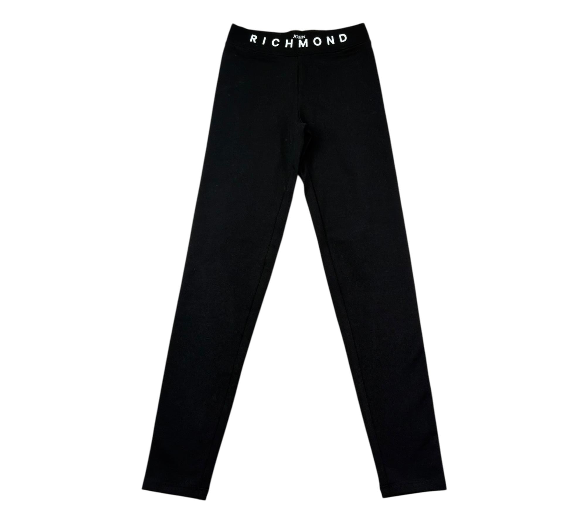 John Richmond Leggins Tinta Unita con Logo per Bambina RGP26210LE NERO JOHN RICHMOND 