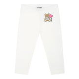 Moschino Leggins Tinta Unita con Stampa per Neonata MEP032L BIANCO MOSCHINO 