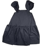 Minimo Abito Giromanica Tinta Unita Nero Per Bambina