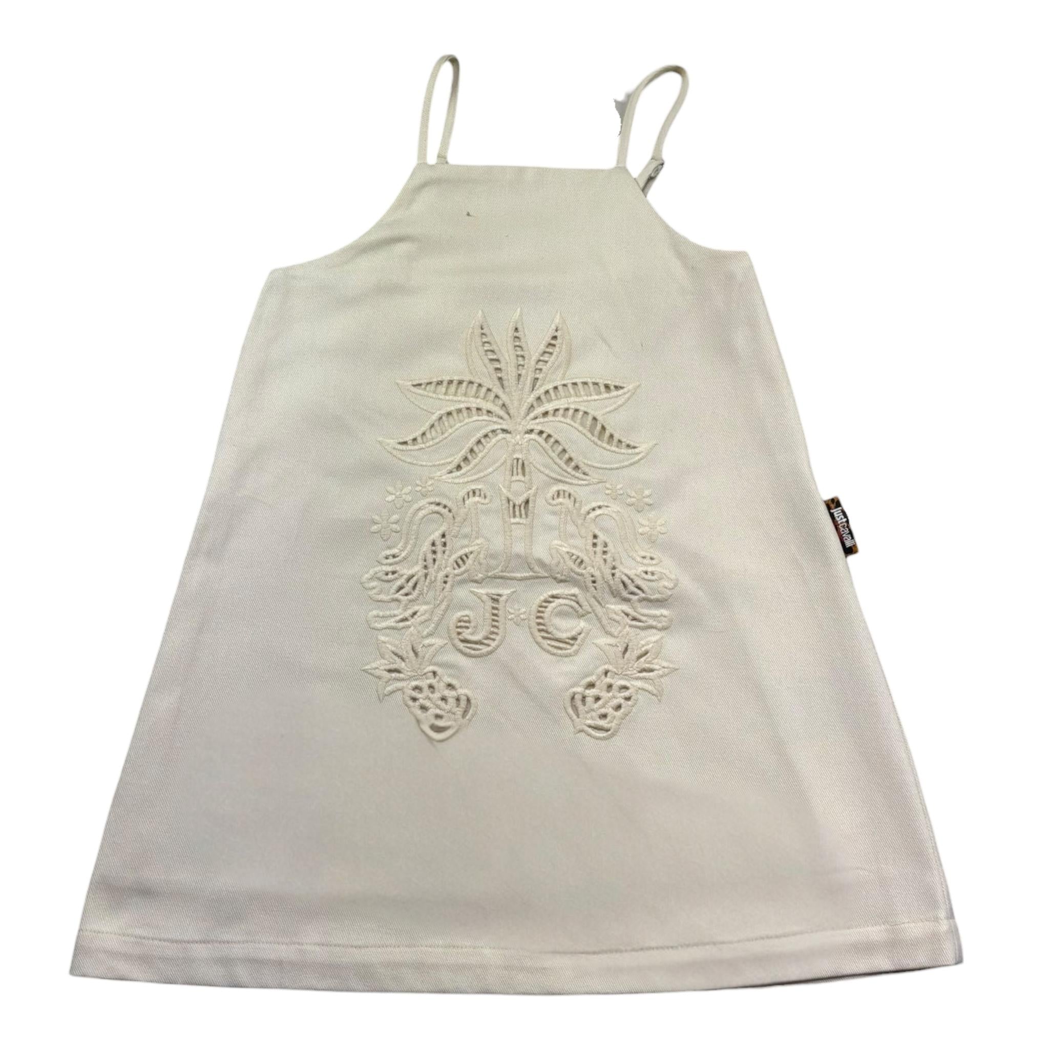 Just Cavalli Abito Bretelline Tinta Unita con Trafori per Bambina JGP26151VE PANNA JUST CAVALLI 