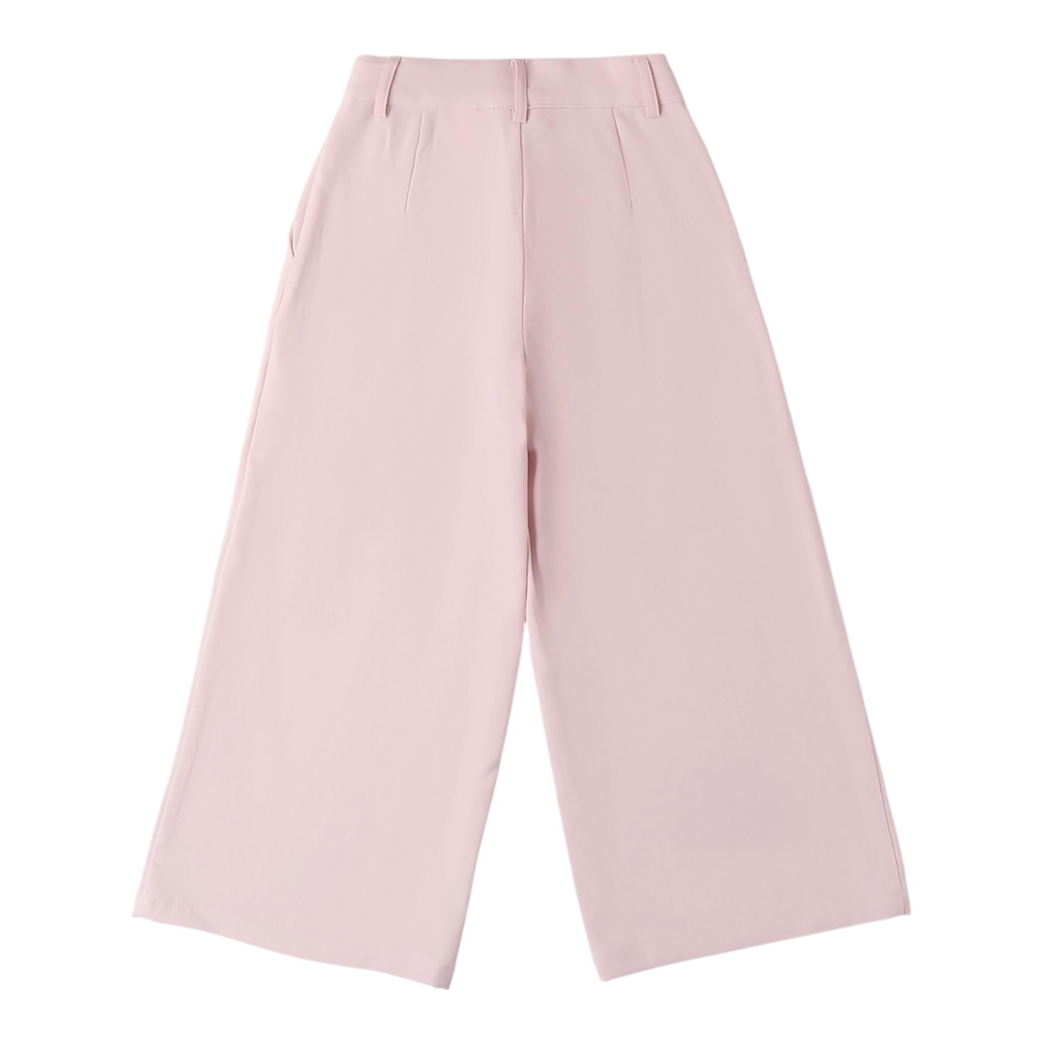 Sarabanda Pantalone A Palazzo Tinta Unita per Bambina 0B477 ROSA SARABANDA 