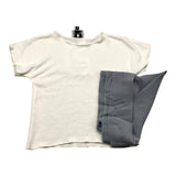 Minimo T-Shirt Girocollo Tinta Unita Con Sciarpa Bianco Per Neonato