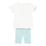 Liu Jo Completo 2 Pezzi T-Shirt-Leggins per Neonata HA5061 BIANCO/VERDE ACQUA LIU JO 