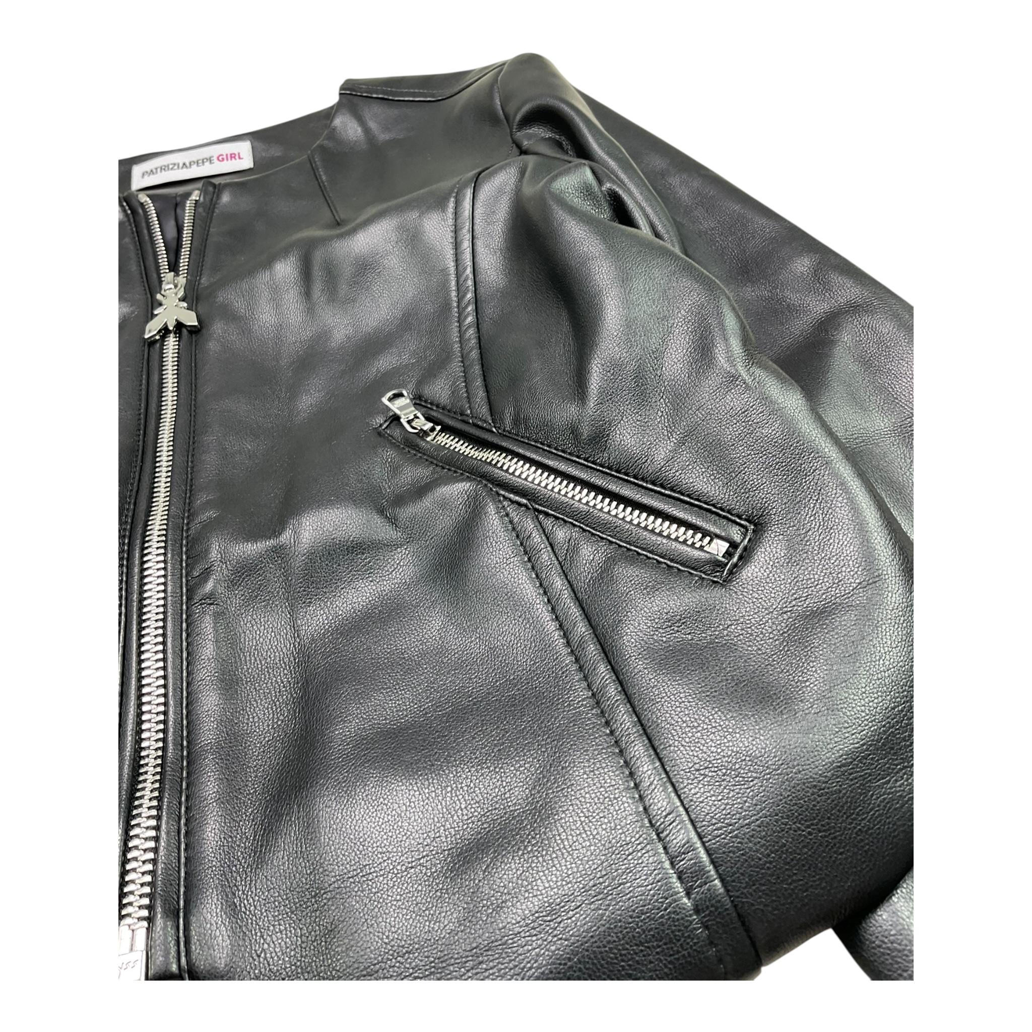 Patrizia Pepe Giubbino In Ecopelle Tinta Unita con Zip per Bambina 7O0014 NERO PATRIZIA PEPE 